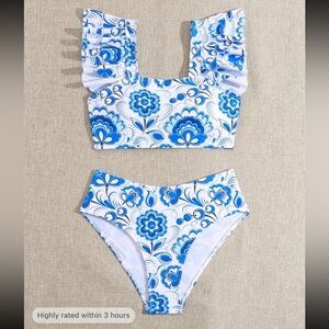 Girl Floral Printed Bikini Set